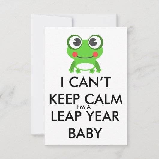 Leap Year/ Leap Day Baby Verjaardagsuitnodiging Kaart (Voorkant)