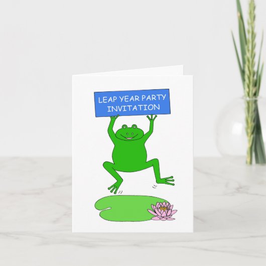Leap Year Party Invitation Dancing Frog (Voorkant)