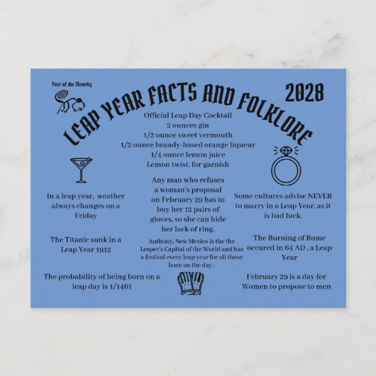 Leap Year  Postcard  Postcrossing card Briefkaart (Voorkant)