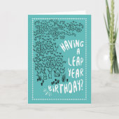 Leap Year Rabbits Birthday Kaart (Voorkant)