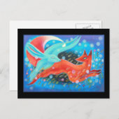 Leapende dieren, een vos en een haas. briefkaart (Voorkant / Achterkant)