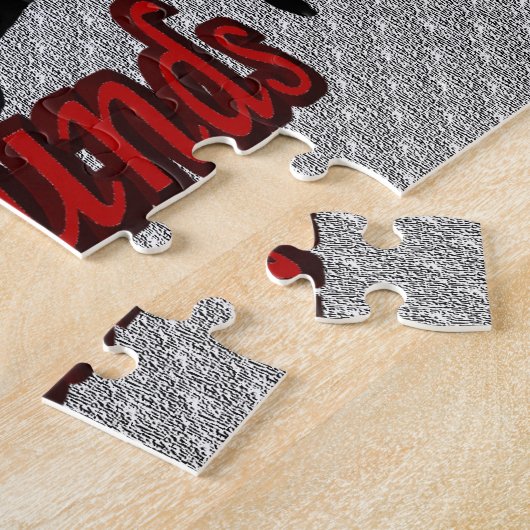 Leapende greyhounds en rode harten legpuzzel (Zijkant)