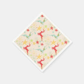 Leapende rendieren, sterren en sneeuwvlokken servetten (Hoek)