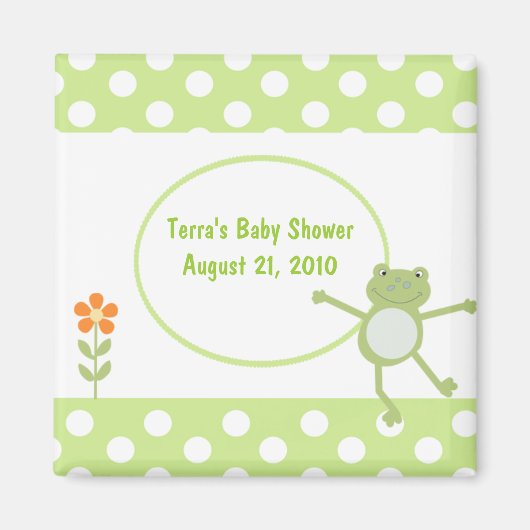 Leapfrog Frog Baby shower Favor Magnet (Voorkant)