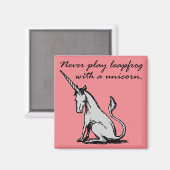 Leapfrog met een unicorn Funny Fridge Magnet (Voorkant / Achterkant)