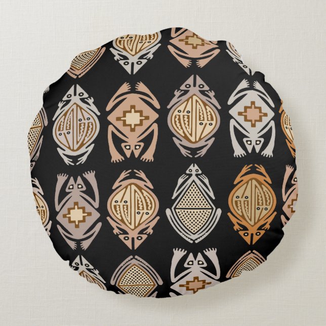 Leapin-kikkers Rond Kussen (Achterkant)