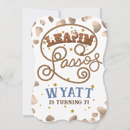 Leapin' Lassos Uitnodiging voor verjaardag (Voorkant)