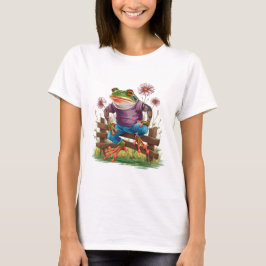 Leapin' Lovely: een Cottagecore Frog T-shirt