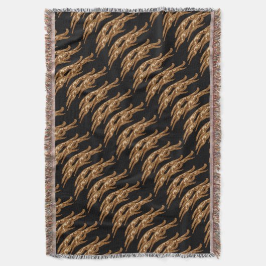 Leaping Art Deco Borzoi Throw Blanket Deken (Voorkant Verticaal)