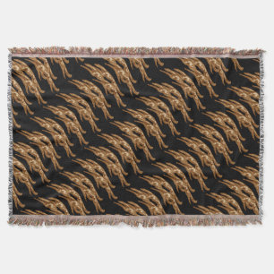 Leaping Art Deco Borzoi Throw Blanket Deken