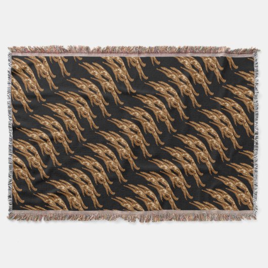 Leaping Art Deco Borzoi Throw Blanket Deken (Voorkant)