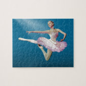 Leaping Ballerina op blauw Legpuzzel (Horizontaal)