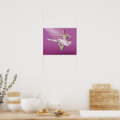 Leaping Ballerina op Roze Poster (Keuken)