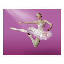 Leaping Ballerina op Roze
