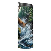 Leaping Bass Deer Forest Hunt Thermosbeker (Geroteerd rechts)