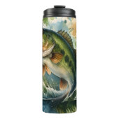 Leaping Bass, Waterverf Wilderness Thermosbeker (Voorkant)