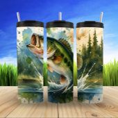 Leaping Bass, Waterverf Wilderness Thermosbeker
