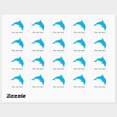 Leaping Blue Dolphin Silhouette Vierkante Sticker (Vel)