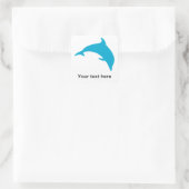 Leaping Blue Dolphin Silhouette Vierkante Sticker (Tas)