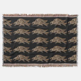 Leaping Borzoi Blanket Throw Deken
