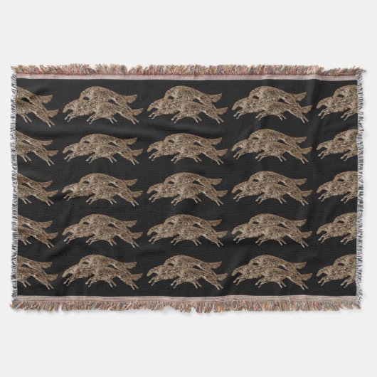 Leaping Borzoi Blanket Throw Deken (Voorkant)