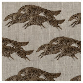 Leaping Borzoi Fabric Stof (Close Up)