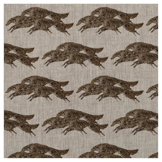 Leaping Borzoi Fabric Stof (Swatch)
