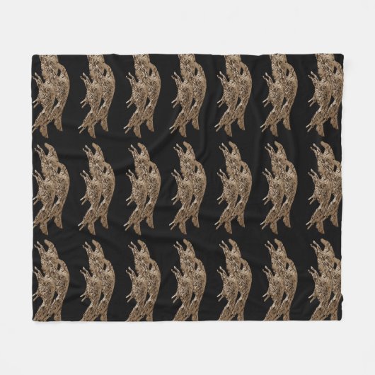 Leaping Borzoi Fleece Blanket (Voorkant (Horizontaal))