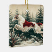 Leaping Borzoi Kerstornament Keramisch Ornament (Rechts)