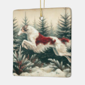 Leaping Borzoi Kerstornament Keramisch Ornament (Links)