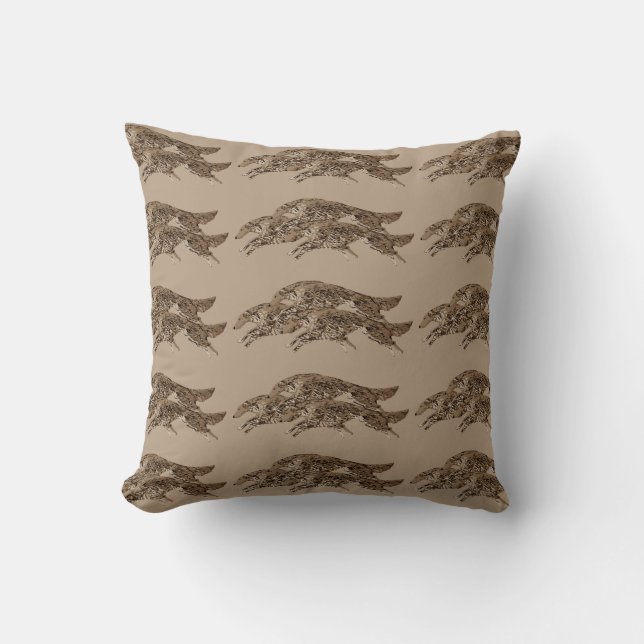 Leaping Borzoi Pillow Kussen (Voorkant)
