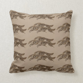 Leaping Borzoi Pillow Kussen