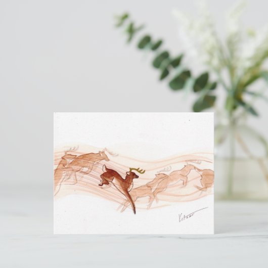 Leaping. Briefkaart (Staand voorkant)