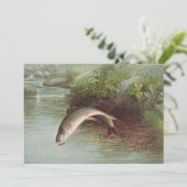 Leaping Brook Trout beroemd gemaakt door S.A. Kilb Kaart (Staand voorkant)