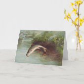 Leaping Brook Trout beroemd gemaakt door S.A. Kilb Kaart (Gele Bloem)