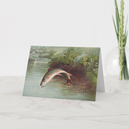 Leaping Brook Trout beroemd gemaakt door S.A. Kilb Kaart (Voorkant)