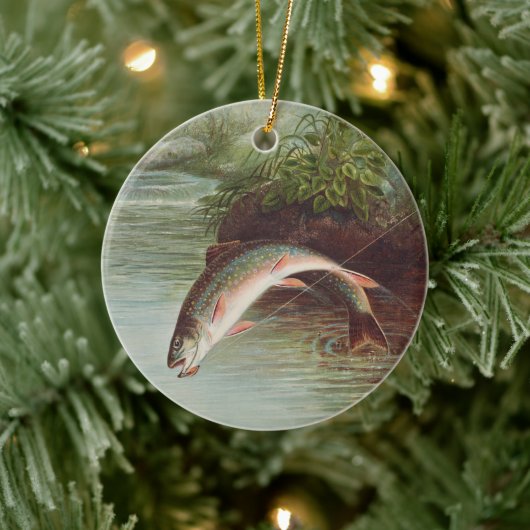 Leaping Brook Trout beroemd gemaakt door S.A. Kilb Keramisch Ornament (Boom)
