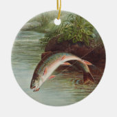 Leaping Brook Trout beroemd gemaakt door S.A. Kilb Keramisch Ornament (Voorkant)