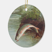 Leaping Brook Trout beroemd gemaakt door S.A. Kilb Keramisch Ornament (Links)