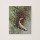 Leaping Brook Trout beroemd gemaakt door S.A. Kilb Legpuzzel (Verticaal)