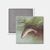 Leaping Brook Trout beroemd gemaakt door S.A. Kilb Magneet (Voorkant / Achterkant)