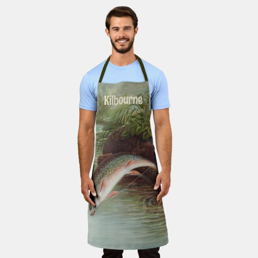 Leaping Brook Trout beroemd gemaakt door S.A. Kilb Schort (Gedragen)