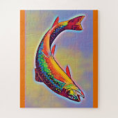 Leaping Brook Trout Briefkaart Jigzaag Puzzle Legpuzzel (Verticaal)