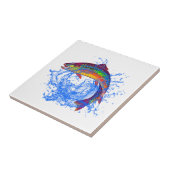 Leaping Brook Trout Tegeltje (Zijkant)