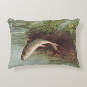 Leaping Brook Trout van Samuel Kilbourne (1874) Accent Kussen