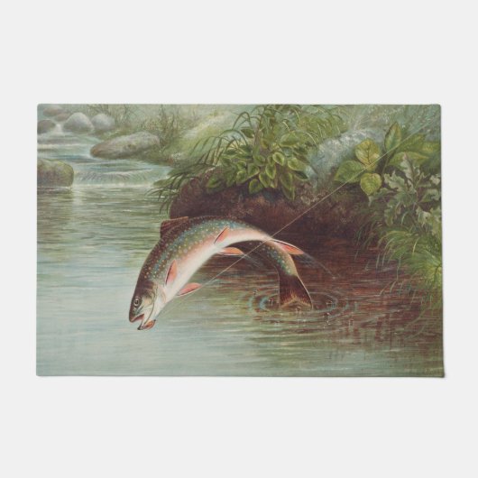 Leaping Brook Trout van Samuel Kilbourne (1874) Deurmat (Voorkant)