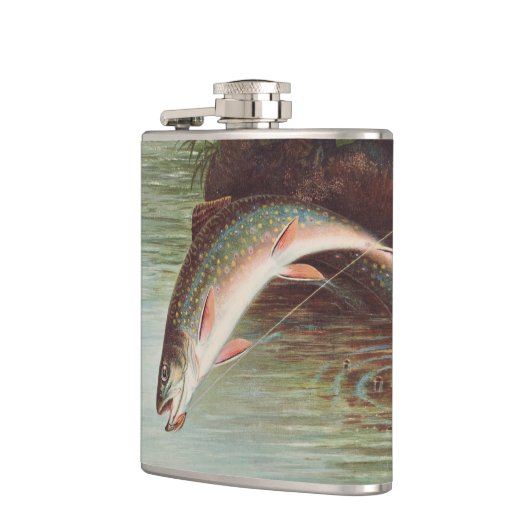 Leaping Brook Trout van Samuel Kilbourne (1874) Heupfles (Links)