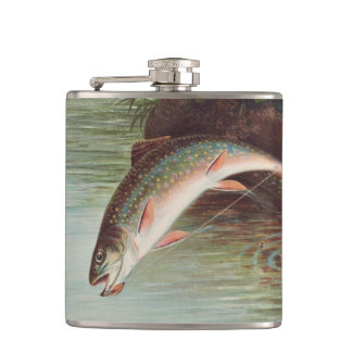 Leaping Brook Trout van Samuel Kilbourne (1874) Heupfles