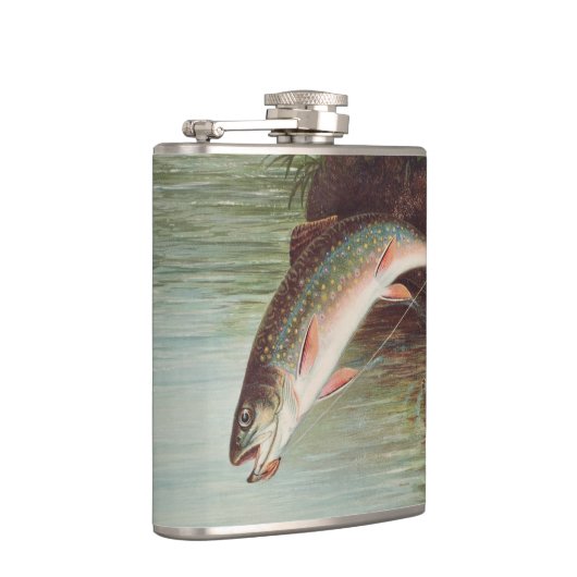 Leaping Brook Trout van Samuel Kilbourne (1874) Heupfles (Rechts)