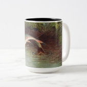 Leaping Brook Trout van Samuel Kilbourne (1874) Mu Tweekleurige Koffiemok (Voorkant rechts)